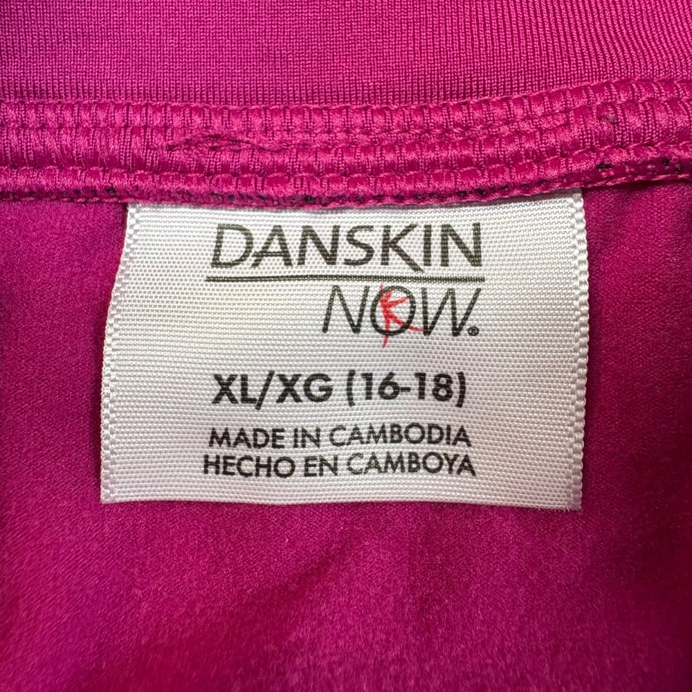 Danskin Now Magenta Heathered Sleeve Quarter Zip Pullover Athletic Top XL 16 18‎ - Picture 4 of 7